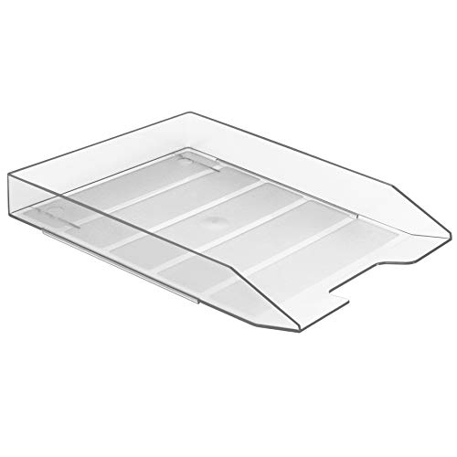 Book Cover Acrimet Stackable Letter Tray Front Load Plastic Desktop File Organizer (Clear Crystal Color) (1 Unit)