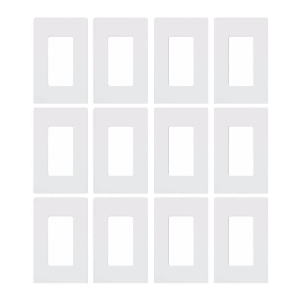 Book Cover Lutron CW-1-WH 1-Gang Claro Wall Plate, White, 12 Pack