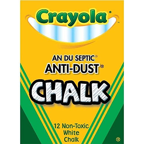 Book Cover Crayola Nontoxic Anti-Dust Chalk, White, 12 Sticks/Box (50-1402) (3 Pack)