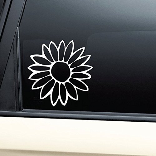 Book Cover Flower Vinyl Decal Sticker - White- Die Cut Decal Bumper Sticker For Windows, Cars, Trucks, Laptops, Etc.