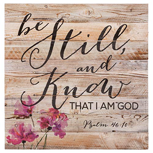 Book Cover P. Graham Dunn Be Still and Know That I Am God 12 x 12 inch Pine Wood Plank Wall Sign Plaque