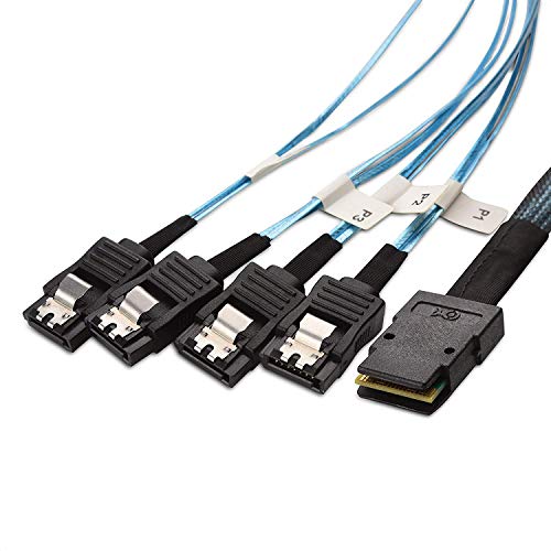 Book Cover Cable Matters Internal Mini SAS to SATA Cable (SFF-8087 to SATA Forward Breakout) 3.3 Feet
