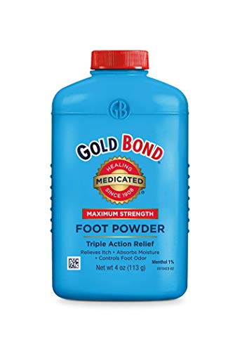Book Cover Gold Bond Maximum Strength Foot Powder, White, 4 Ounce