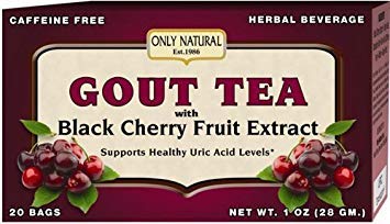 Book Cover Only Natural Gout Tea - Black Cherry Fruit Extract - 20 Bags -Assist in maintaining healthy uric acid levels and over all well being, 1 OZ