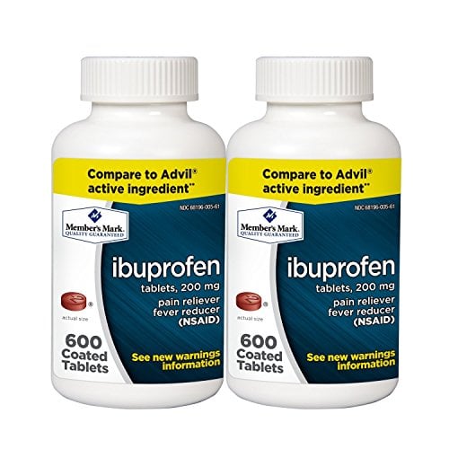 Book Cover Member's Mark Ibuprofen Coated Tablets 200mg Pain Reliever Fever Reducer Nsaid (2 Bottles (1200 Tablets))