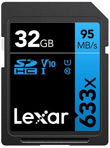 Book Cover Lexar Professional 633x 32GB SDHC UHS-I Card, Up To 95MB/s Read, for Mid-Range DSLR, HD Camcorder, 3D Cameras, LSD32GCB1NL633 (Product Label May Vary)