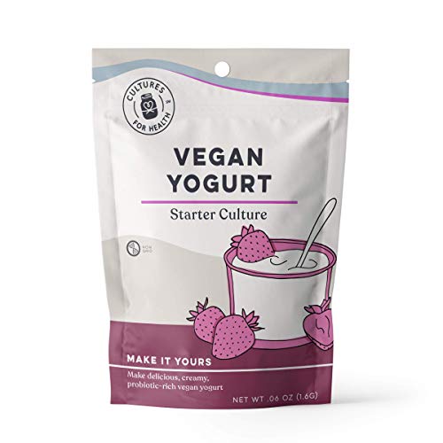 Book Cover Vegan Yogurt Starter Culture | Cultures for Health | Make delicious batches of nutrient-dense vegan yogurt | Non GMO, Gluten Free | 4 Packets