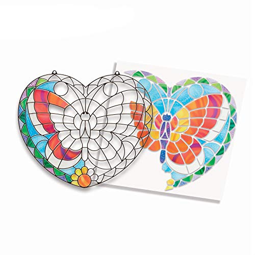 Book Cover Melissa & Doug 9295 Stained Glass Made Easy Activity Kit: Butterfly - 140+ Stickers