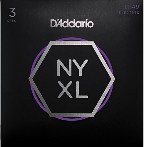 Book Cover D'Addario NYXL1149-3P Nickel Plated Electric Guitar Strings, Medium,11-49 (3 Sets) - High Carbon Steel Alloy for Unprecedented Strength - Ideal Combination of Playability and Electric Tone