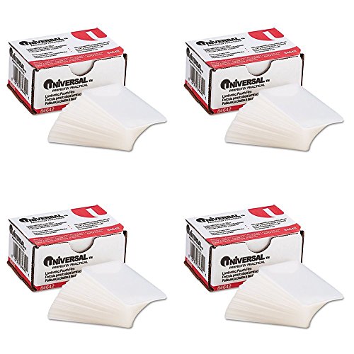 Book Cover Universal Clear Laminating Pouches, 5 mil, 2-3/16 x 3-11/16, Business Card Size, 100, 4 Packs