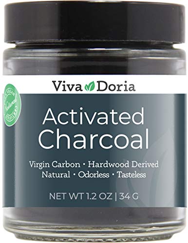 Book Cover Viva Doria Virgin Activated Charcoal Powder, Hardwood Derived, Food Grade, 1.2 Oz Glass Jar
