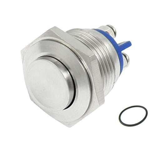 Book Cover yueton DC 36V 2A 16mm High Round Cap Waterproof Metal Momentary Push Button Switch High Flush Reactable Screw Terminals