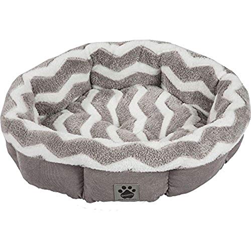 Book Cover Precision Pet by Petmate SnooZZy Zig Zag Shearling Round Pet Bed for Comfort and Support - 42701
