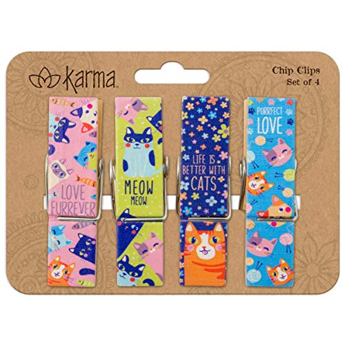 Book Cover Karma Gifts KA202538, Flower Chip Clips, White Washed Wood