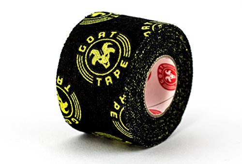 Book Cover Goat Tape Scary Sticky Premium Athletic/Weightlifting Tape, Black & Yellow, 1 Pack