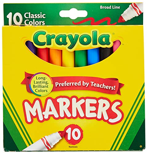 Book Cover Crayola 758114552570 Broad Line Markers, Classic Colors 10 Each (Pack of 24), Case of 24 no, Count