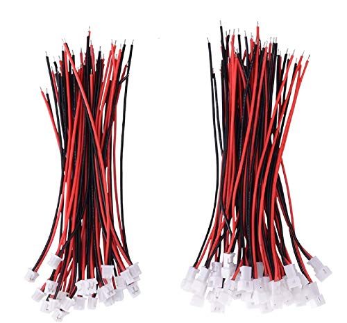 Book Cover Letool 30 Pairs JST 1.25mm 2 Pin Micro Male Female Connector Plug with Red Black Wire Cable 80mm