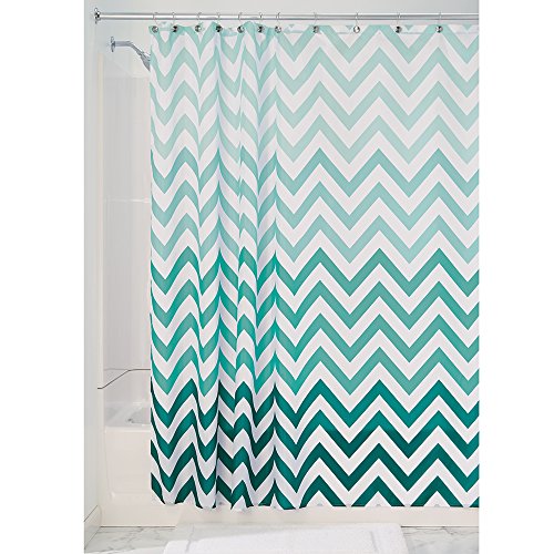 Book Cover iDesign Fabric Ombre Chevron Shower Curtain for Master, Guest, Kids', College Dorm Bathroom, 72