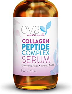 Book Cover Peptide Complex Serum by Eva Naturals (2 oz) - Best Anti-Aging Face Serum Reduces Wrinkles and Boosts Collagen - Heals and Repairs Skin while Improving Tone and Texture - Hyaluronic Acid & Vitamin E