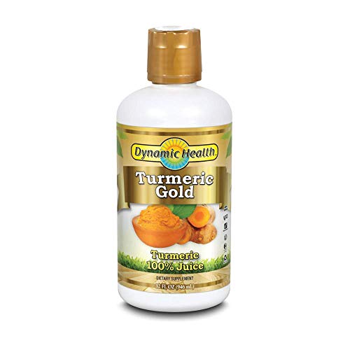 Book Cover Dynamic Health Turmeric Gold | for Joint Health & Strength | Turmeric 100% Juice | No Gluten & Vegetarian | 32 oz