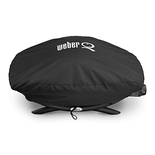Book Cover Weber Q 2000 Series Bonnet Grill Cover, Heavy Duty and Waterproof,Black
