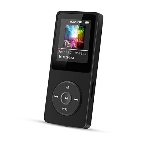 Book Cover AGPtEK A02S MP3 Player 16 GB 1.8 Inch Screen with Radio and Recorder, Black