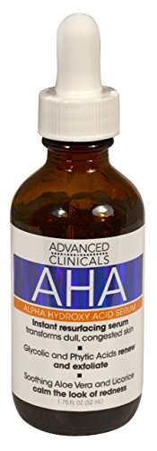 Book Cover Advanced Clinicals AHA Alpha Hydroxy Acid Instant Resurfacing and Hydrating Serum 1.75 Fl Oz. (1.75oz)