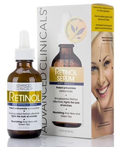 Book Cover Advanced Clinicals Professional Strength Retinol Serum. Anti-aging, Wrinkle Reducing (1.75oz)