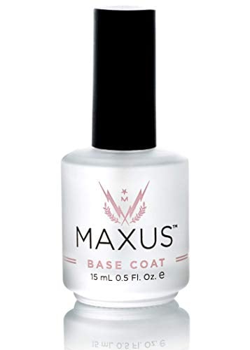 Book Cover Maxus Nails Base Coat Nail Polish, Clear Nail Plate Protector - 0.5 Oz.