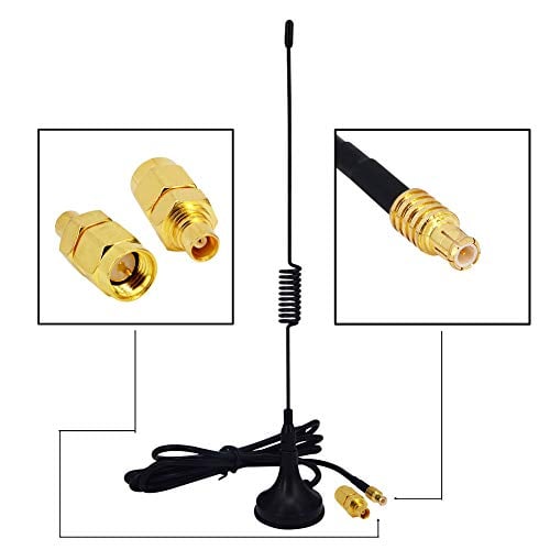 Book Cover onelinkmore 1090Mhz Antenna MCX Plug Connector 2.5dbi gains ADS-B Aerial with Magnet Base RG174 1M+MCX Female to SMA male Adapter Connector