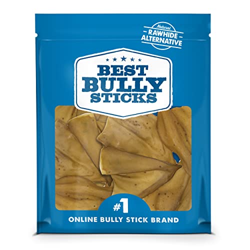 Book Cover Best Bully Sticks All-Natural Cow Ears for Small, Medium and Large Dogs - 100% Natural Free-Range Grass-Fed Beef Single Ingredient High Protein, Highly Digestible Dog Chew Treats - 15 Pack