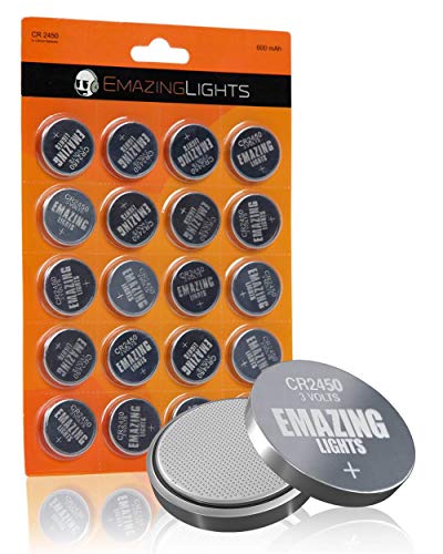 Book Cover EmazingLights CR2450 Batteries 3 Volt Lithium Coin Cell 3V Button Battery (20 Pack)