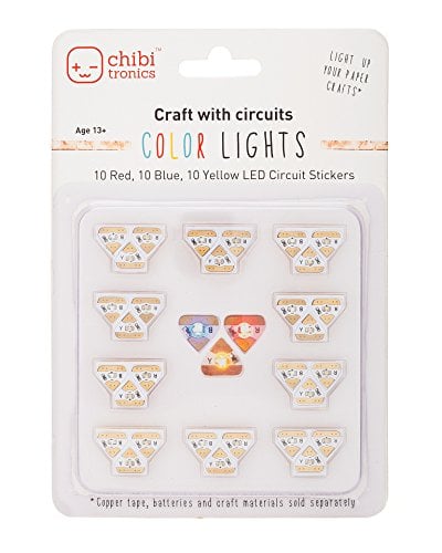 Book Cover Chibitronics Circuit Stickers - Red, Yellow, Blue Megapack