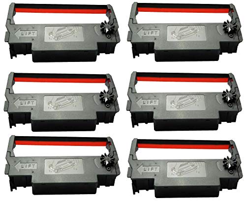 Book Cover SP-700 Black and Red Ribbon Ink Cartridge Compatible with Star SP-700BR, RC-700BR, SP-712, SP-742 POS Printer Ribbon (6 Pack)