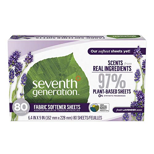 Book Cover Seventh Generation Fabric Softener Sheets, Lavender, 80 Count