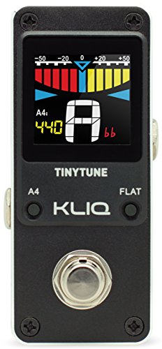 Book Cover KLIQ TinyTune Tuner Pedal for Guitar and Bass - Mini - Chromatic - with Pitch Calibration and Flat Tuning (Power Supply Required)