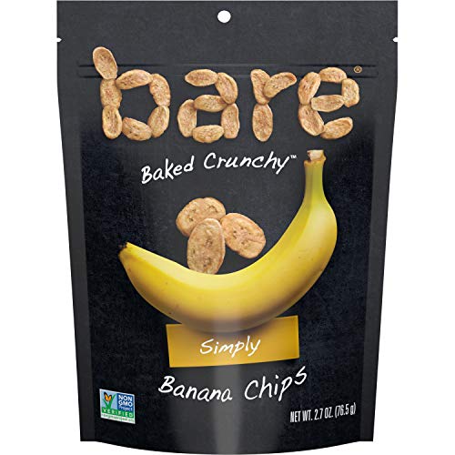 Book Cover Bare Baked Crunchy Banana Chips, Simply, Gluten Free, 2.7 Ounce, Pack of 6