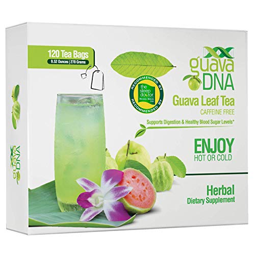 Book Cover GuavaDNA Guava Leaf Tea 120 Individually Wrapped Teabags | 100% Pure Guava Leaves, Nothing Else Added. | Great For Digestion, Anti-Diarrhea Support | Sleep Support Teas (120 Teabags)