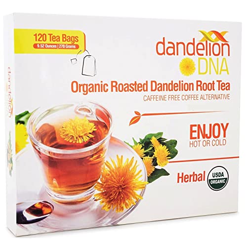 Book Cover MATCHA DNA CERTIFIED USDA Organic Roasted Dandelion Root Tea Individually Wrapped Tea Caffeine Free Bags (120 Teabags)