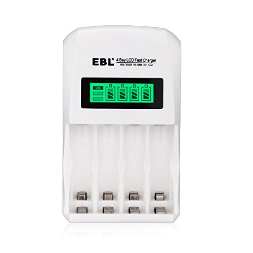 Book Cover EBL LCD Smart Individual AA AAA Rechargeable Battery Charger for Ni-MH Ni-CD