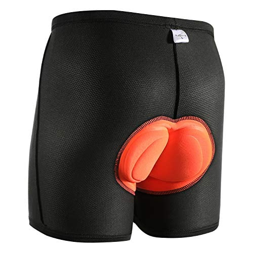 Book Cover 4ucycling Unisex (Men s/Women s) 3D padded Bicycle Cycling Underwear Shorts - L(haimian) Black Updated Sponge Padded
