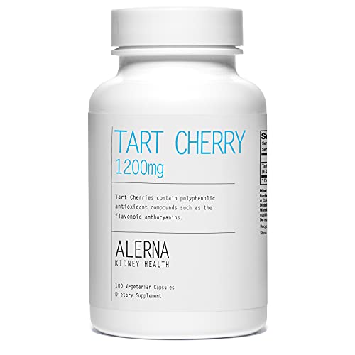Book Cover Alerna Kidney Health Tart Cherry Extract 1200 mg, 100 Vegetarian Capsules - Gluten Free, Non-GMO