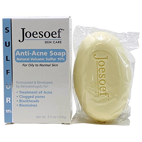 Book Cover JOESOEF SKIN CARE Sulfur Soap for Acne Pharmaceutical Grade Dermatologists Approved for Acne Rosacea 100G