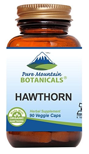 Book Cover Hawthorn Berry Capsules - 90 Kosher Vegan Caps with 1000mg Organic Hawthorne Berry