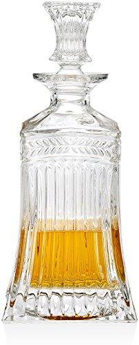 Book Cover Circleware 10111 Empire Elegant Liquor Scotch Brandy Bourbon Wine Whiskey Decanter Best Gift Drink Beverage Dispenser Pitcher Carafe with Glass Stopper, 709ml. Clear,