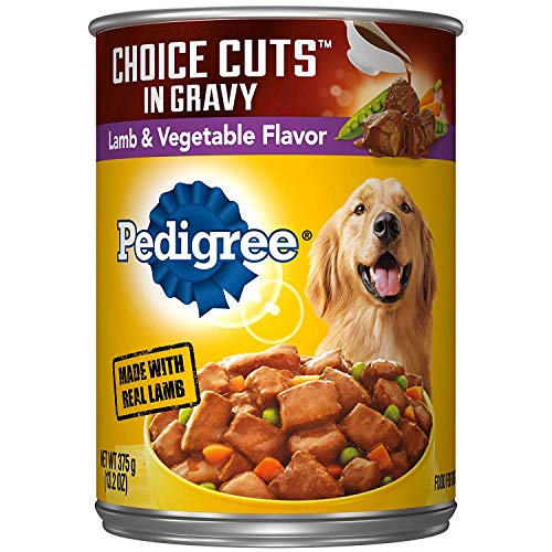 Book Cover PEDIGREE CHOICE CUTS in Gravy Adult Canned Soft Wet Meaty Dog Food Lamb & Vegetable Flavor, (12) 13.2 oz. Cans