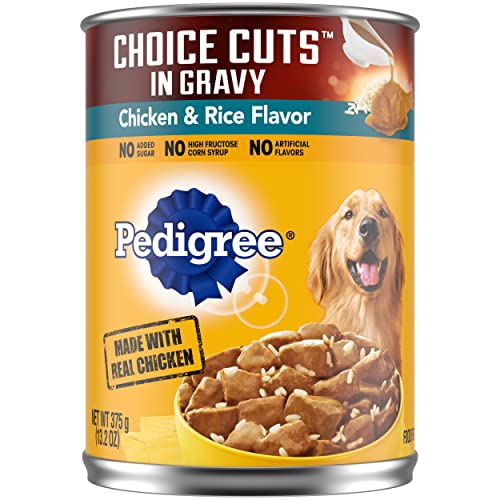 Book Cover PEDIGREE CHOICE CUTS in Gravy Adult Canned Wet Dog Food Chicken & Rice Flavor, (Pack of 12) 13.2 oz. Cans