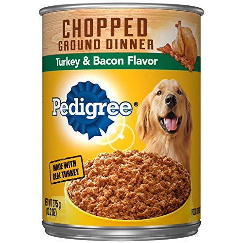 Book Cover PEDIGREE Chopped Ground Dinner Turkey & Bacon Flavor Adult Canned Wet Dog Food, (12) 13.2 oz. Cans