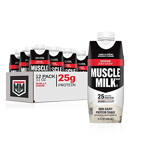 Book Cover Muscle Milk Genuine Protein Shake, Vanilla Creme, 25g Protein, 11 Fl Oz, 12 Pack