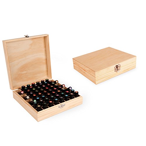 Book Cover Wooden Essential Oil Box - Holds 52 (5-15 ml) & 6 (10ml Roll-On) Essential Oil Bottles - Perfect Essential Oils Case for Presentations - Protects Your Oils From Damaging Sunlight
